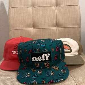 LOT Neff, American Eagle and volcom hats